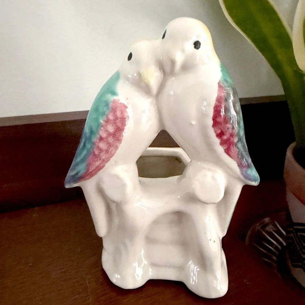 Vintage Parakeet Planter Palm Beach Regency Bird Parrot Planter Mini Succulent